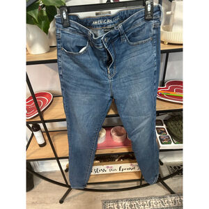 Women's American Eagle Blue Next Level Stretch Skinny Jeans Size 12
